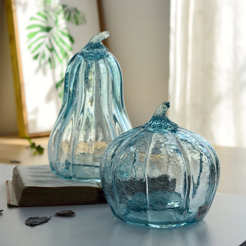 

Perfect Creative glass pumpkin Decoration Crafts Halloween decor statues ornaments fruit Figurines Miniatures festival party