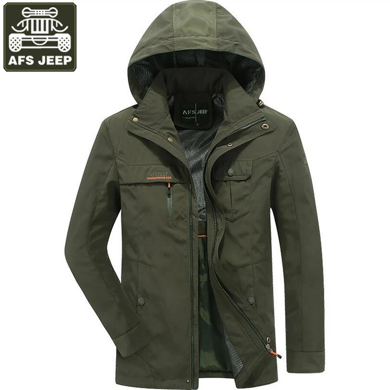 AFS JEEP, мужская куртка, пальто с капюшоном, ветровки, армейские, военные куртки, брендовые, Jaqueta Masculino, размера плюс, M-4XL, Chaqueta Hombre