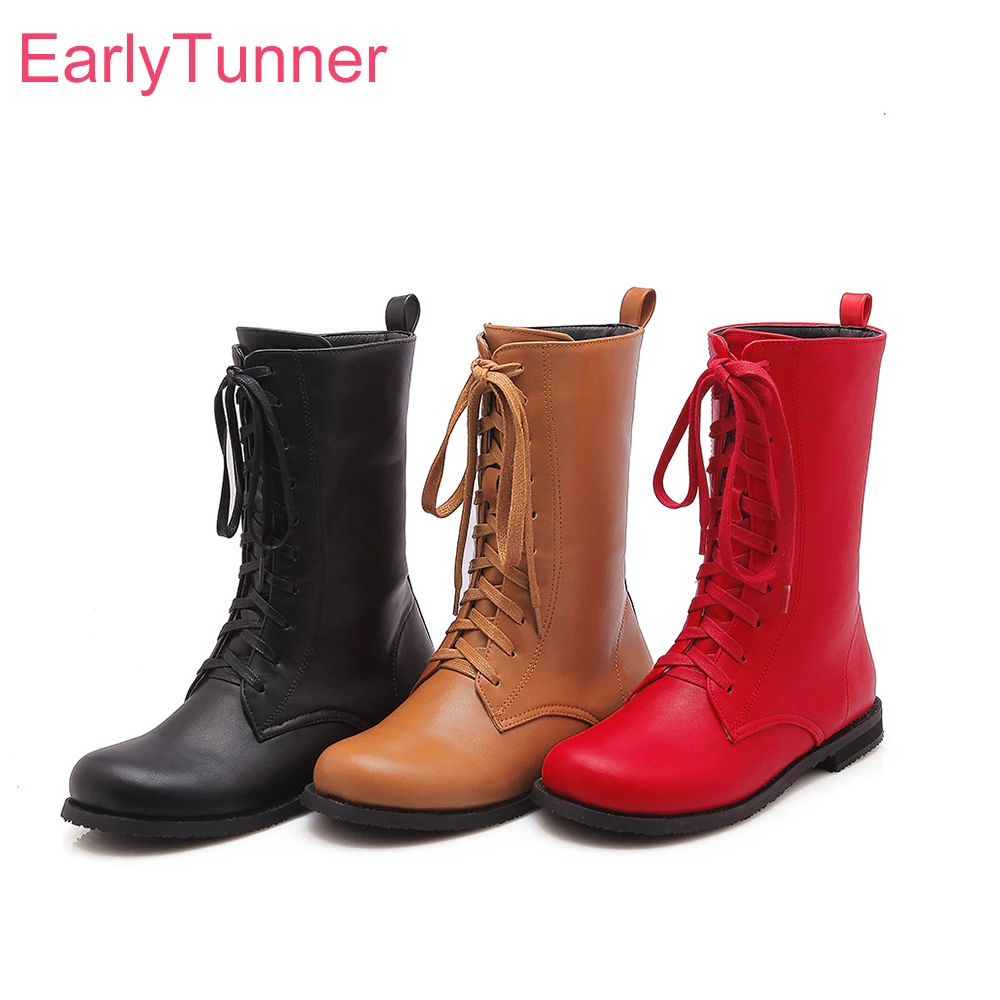 red and black combat boots