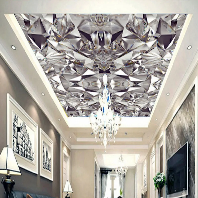 Us 12 89 Custom 3d Tapete Diamant Streifen Schonheit Traum Decke Design Wandbild Wohnzimmer Restaurant Shopping Mall Zenit Tapete In Tapeten Aus