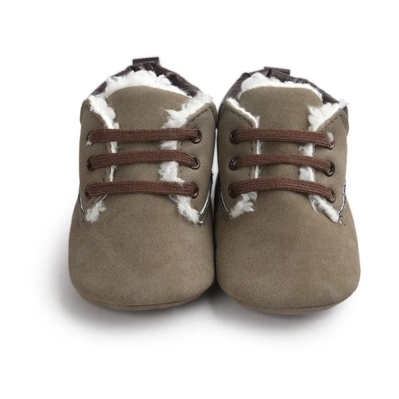 Детская обувь для малышей зимние толстые теплые ботинки zapatos bebes для мальчиков, детская обувь с мягкой подошвой, на шнуровке, классический галстук, на возраст от 0 до 18 месяцев