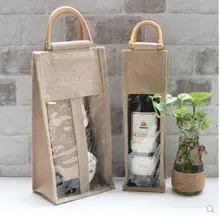 Универсальная нагруженная красная винная Льняная сумка ротанговая Сумка-тоут сумка Одиночная двойная зеленая хозяйственная Подарочная сумка Джутовая сумка для покупок