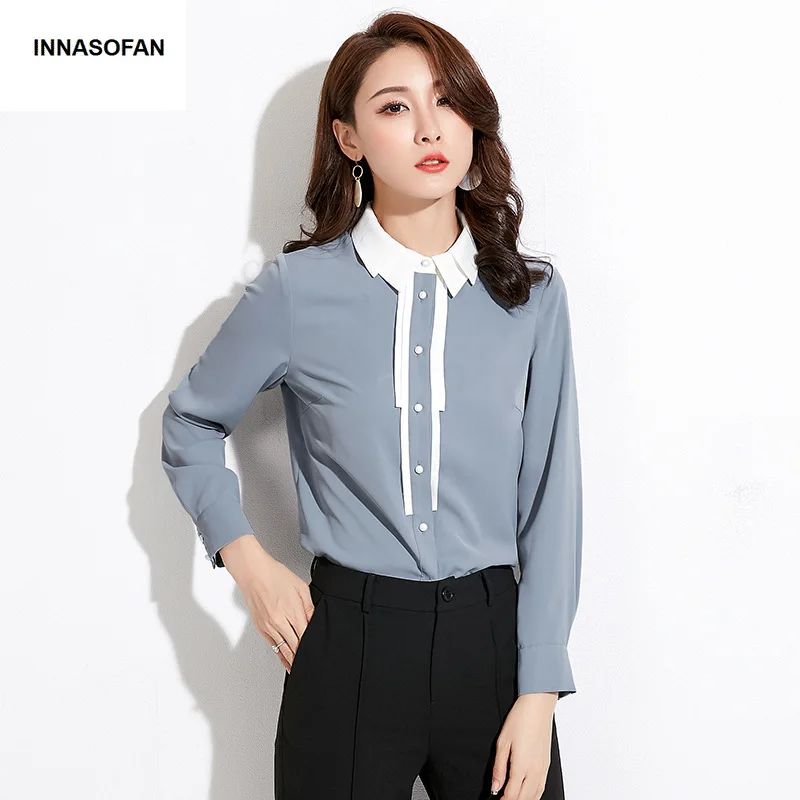 INNASOFAN OL Women's shirt Spring summer chiffon blouse