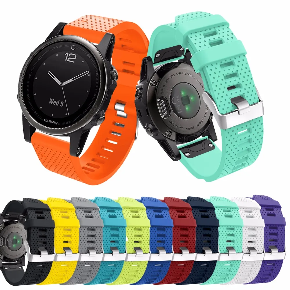 12 Colors Garmin Fenix 5S band Replacement Quick Release 20mm Width Silicone Strap For Garmin Fenix 5S Smart Watch Sport Band