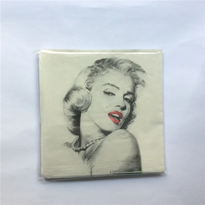 Chicinlife 20pcs Lot Marilyn Monroe Paper Napkin Wedding Birthday