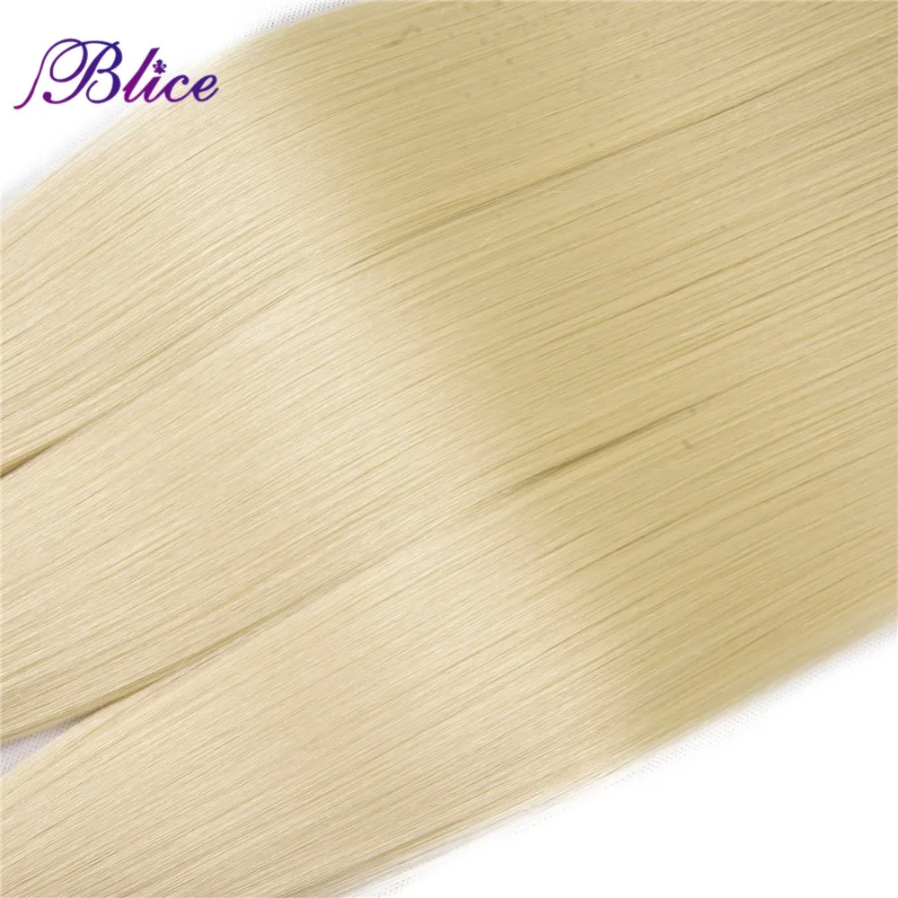 Blice синтетические пучки волос с закрытием Yaki прямые 613 пучков с закрытием двойное плетение, вьющиеся волосы 4 шт./упак
