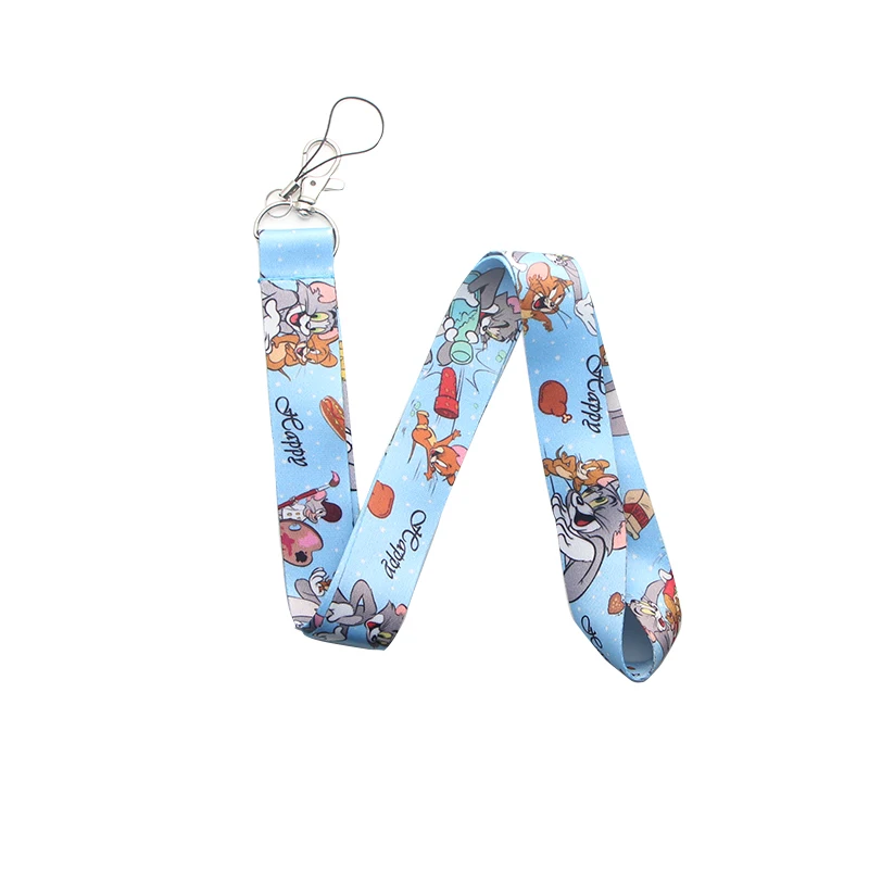 

K90 Cartoon Cat and Mouse Straps Lanyard ID Badge Holders Mobile Neck Straps Rope Chain Necklace Jewelry