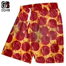 OGKB повседневные шорты человек горячий эластичный пояс еда 3D печать красная пицца Harajuku больших размеров 5XL Habiliment мужские летние повседневные шорты