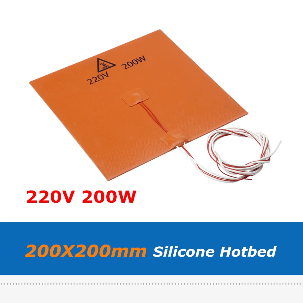 1 шт. 3D-принтеры часть силикагель очаг Pad 200*200 мм 220V 200W Силиконовой Резины