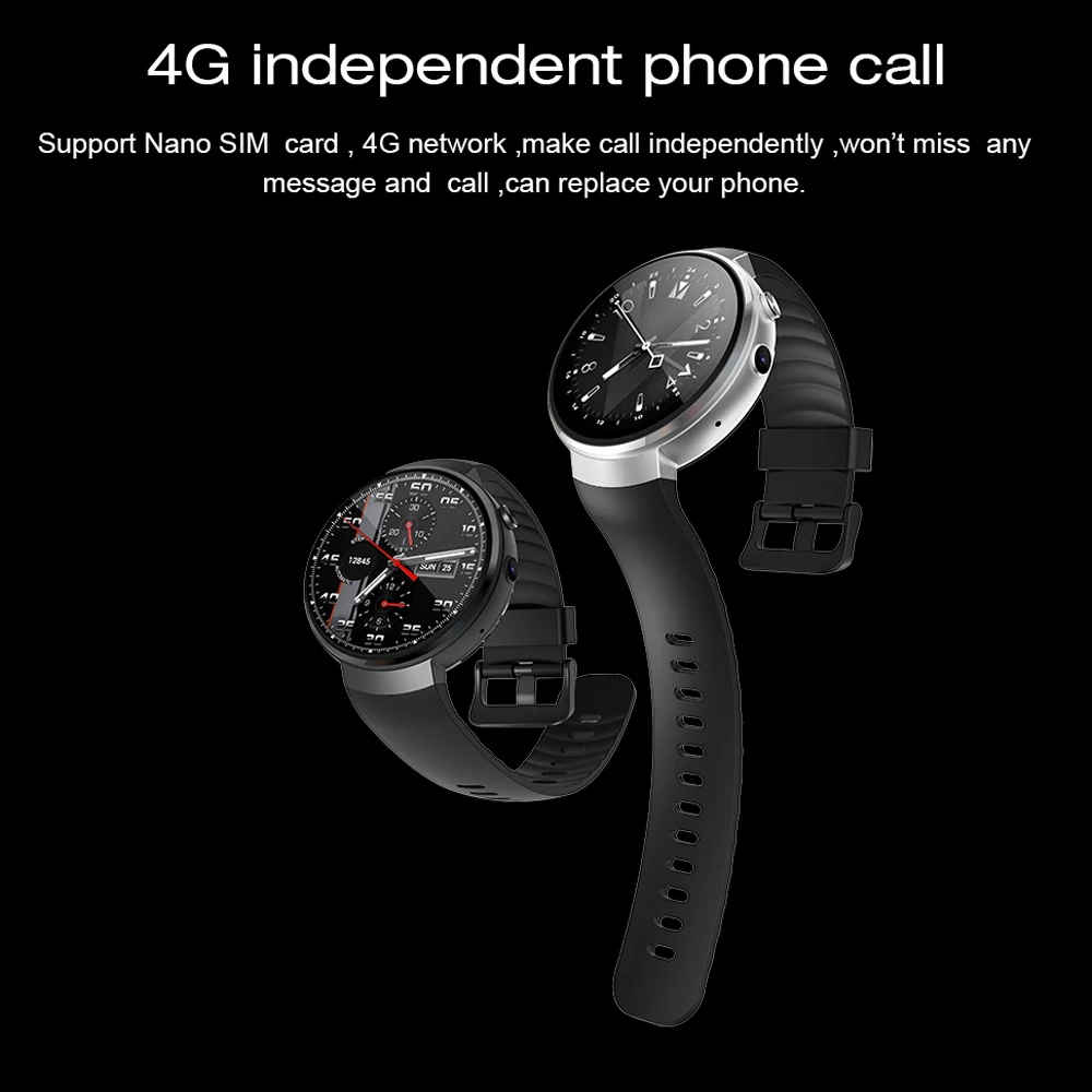  696 Z28 4G Smart Watch Android 7.0 1GB + 16GB GPS 2 Million Pixel Camera 1.39 Inch AMOLED Round Scr