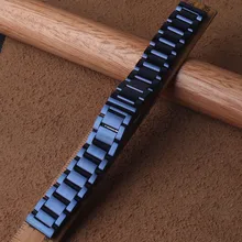 20 мм 22 мм полированный браслет из нержавеющей стали для samsung gear Sport S2 S3 Galaxy 42 мм 46 мм металлический браслет синие Ремешки для наручных часов