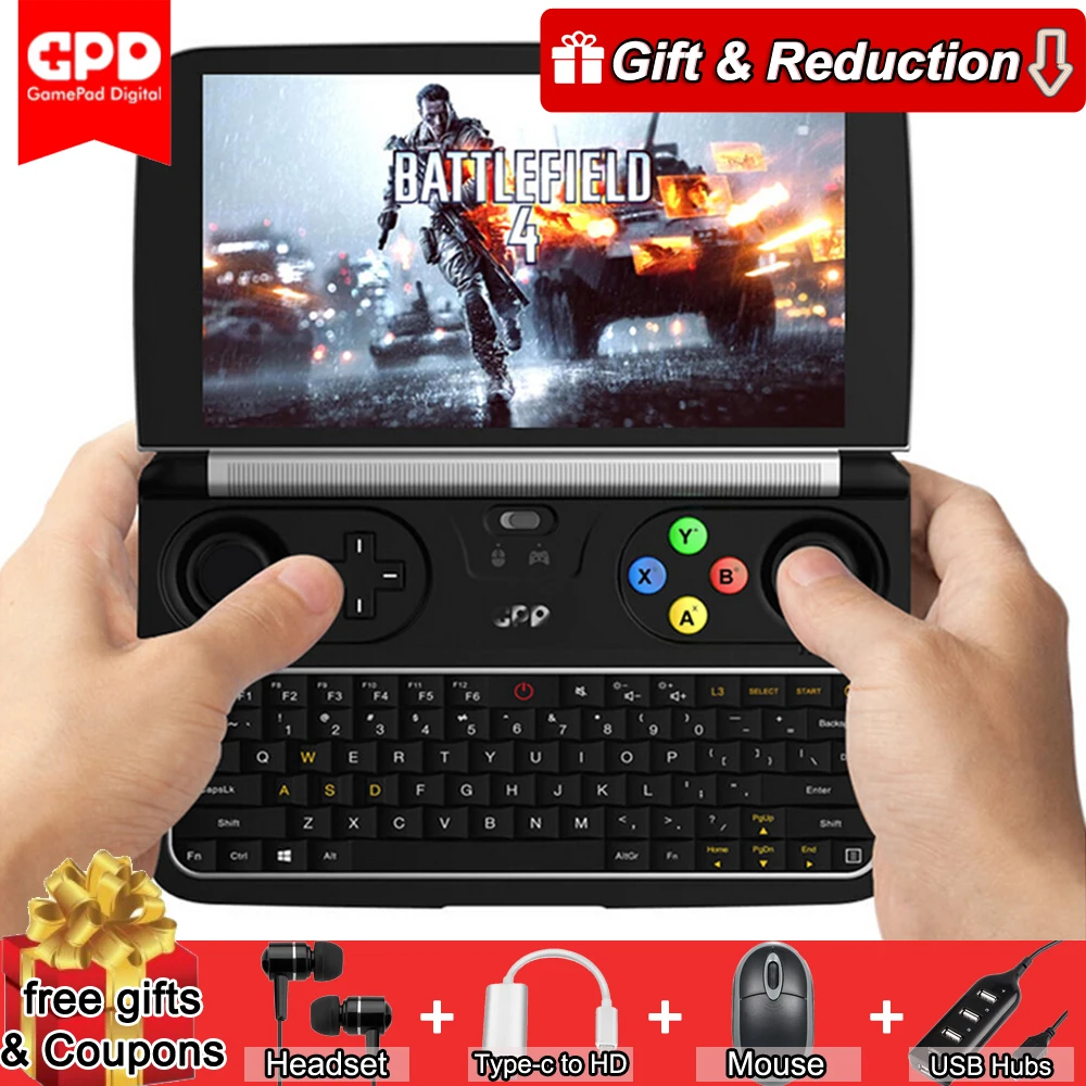 Новая GPD WIN 2 WIN2 6 дюймов Портативный игровой ноутбук с процессором Intel Core m3-7Y30 Windows 10 Системы 8 ГБ/128 Гб карманный мини портативных ПК 2,4G/5G