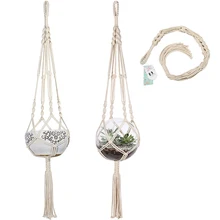 Macrame Plant Hanger Hanging Planter Holder Basket for Flower Pots Indoor Outdoor Garden Decoration, Cotton, 41 Inch(104cm)