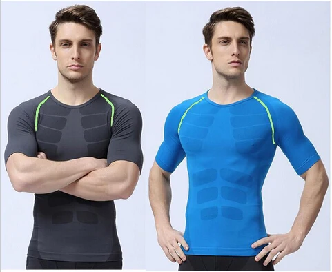 Men Compression Short Sleeve Sports Tight Shirts Fitness Gym Base Layer Tops US