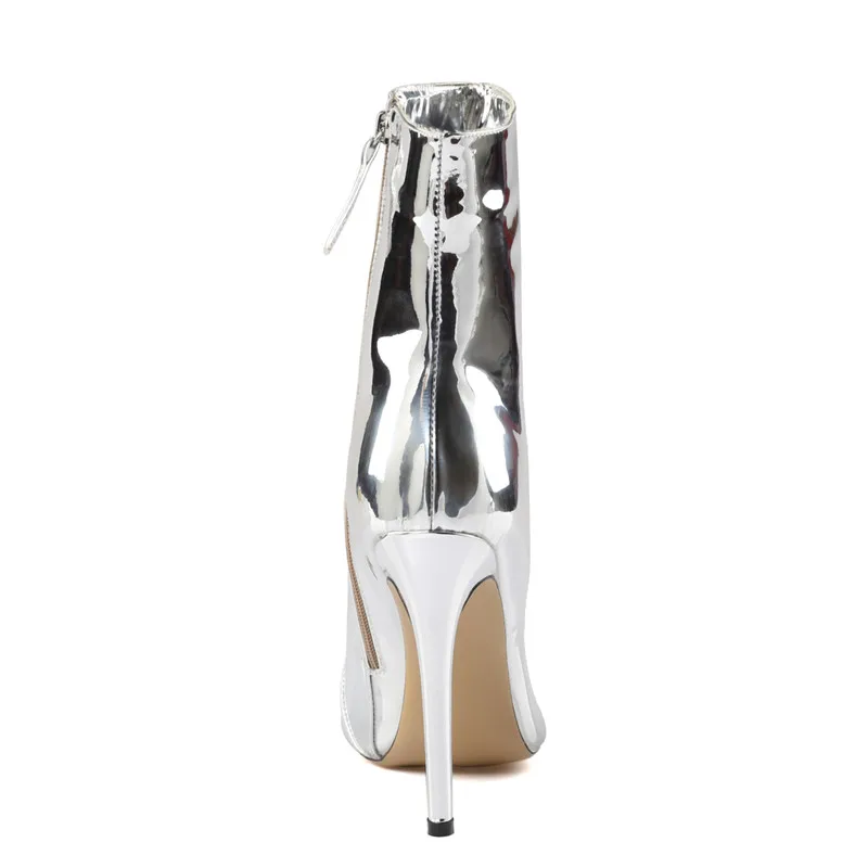 Schuhe Plus Stiefeletten 43 König Heels Patent High Mode Bühne Splitter Leder Frauen Emma Spitz Größe Für Stiletto xTfqOw6n6Y