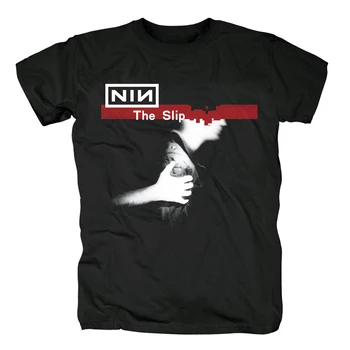 

Bloodhoof Nine Inch Nails Band heavy metal Black Fashion Short Sleeve Cotton T-Shirt Asian Size