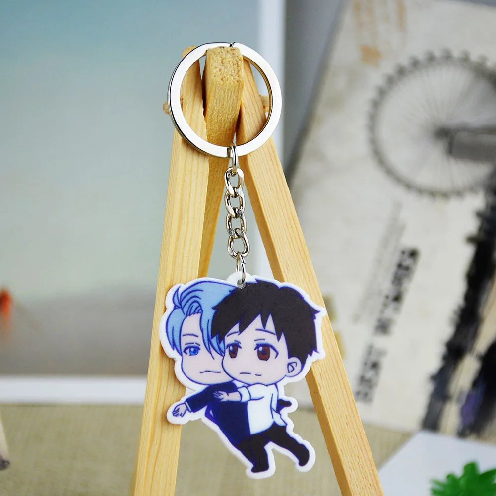 

1PCS Random Hot Anime YURI key chain!!! on ICE Keychain Victor Nikiforov Yuri Katsuki Pendant Keyring Cosplay Phone Bag Pendant