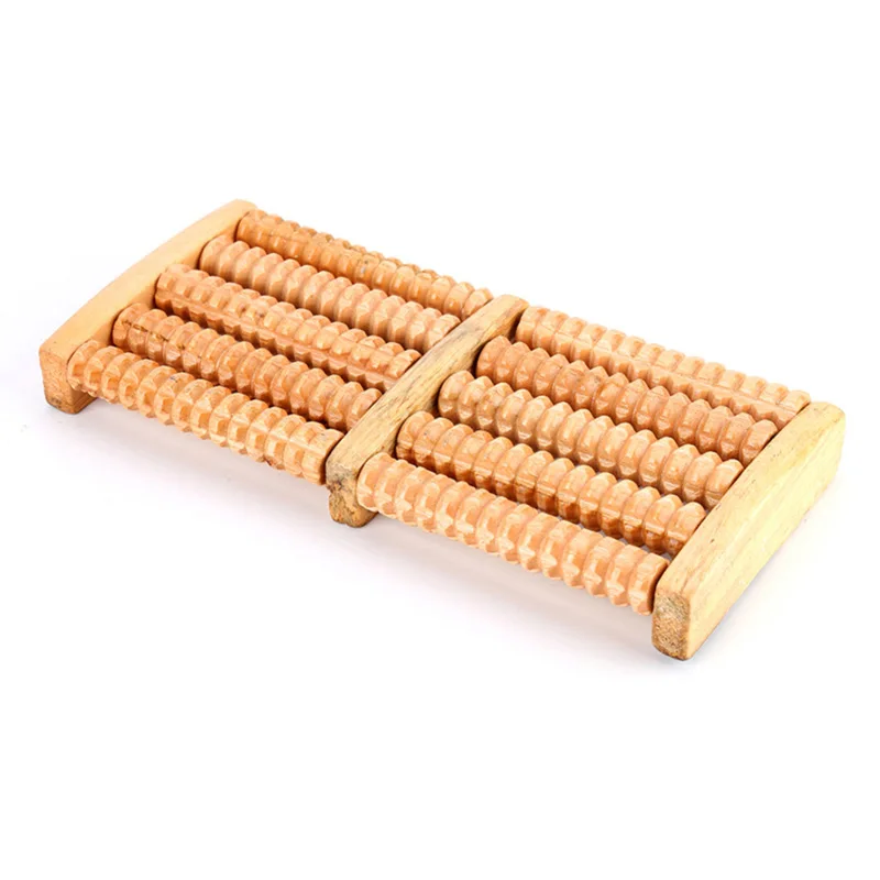New 5 Rows Wheel Wooden Massager Wood Roller Foot Massager Relax Relief All shipping 2
