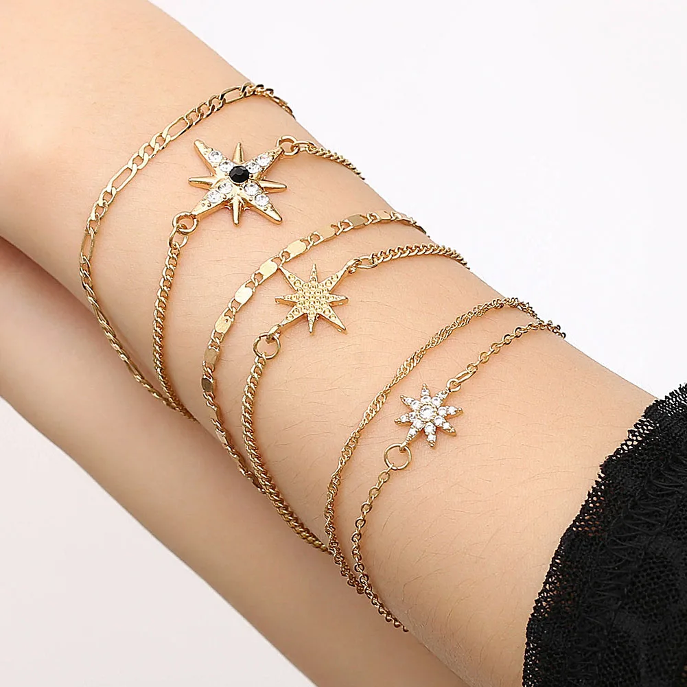 Multi Layer Bracelets Hand Circle Jewelry Star Decoration Gifts Fashion