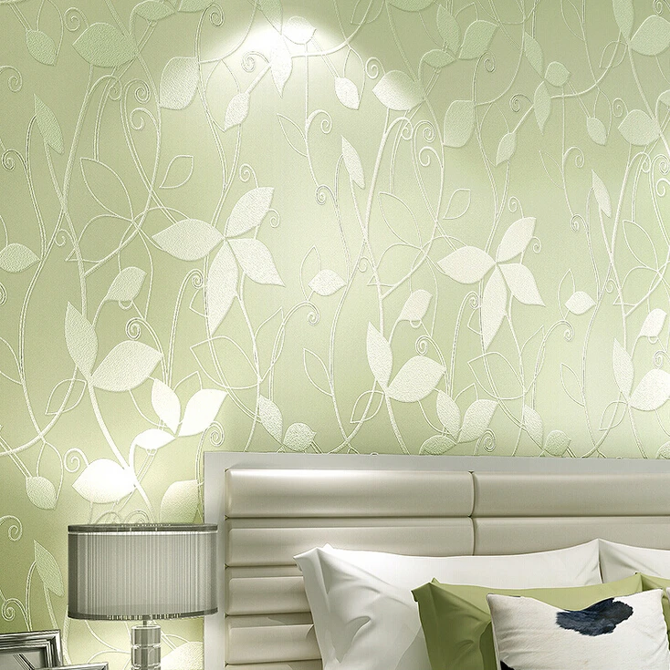 Modern Fl Leaf Background Wallpaper Embossed Non Woven Modern Fl Leaf Background Wallpaper Embossed Non Woven Roll Green Pink Living Room Bedroom For Walls In Wallpapers From Home