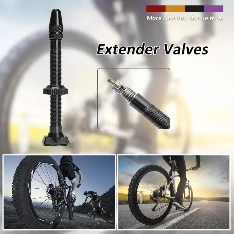 2шт 40 мм/60 мм MTB дорожный велосипед удлинитель клапаны алюминий с бескамерной велосипедный клапан для широкая шина велосипеда