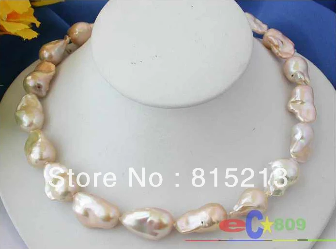 

ddh00863 HUGE 17" BAROQUE PINK KESHI REBORN PEARL NECKLACE 28% Discount (A0329)