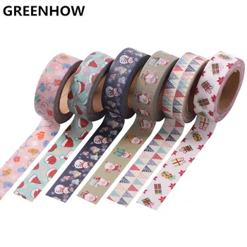 

GREENHOW 1.5cm x 10m Merry Christmas Deer Washi Paper Masking Tapes Decorative Tape Scrapbooking Stickers Diary Decals 2038