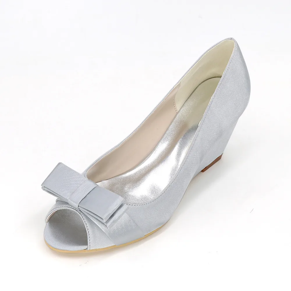 Creativesugar Elegant Beach Wedding Wedges Medium Heel Satin With