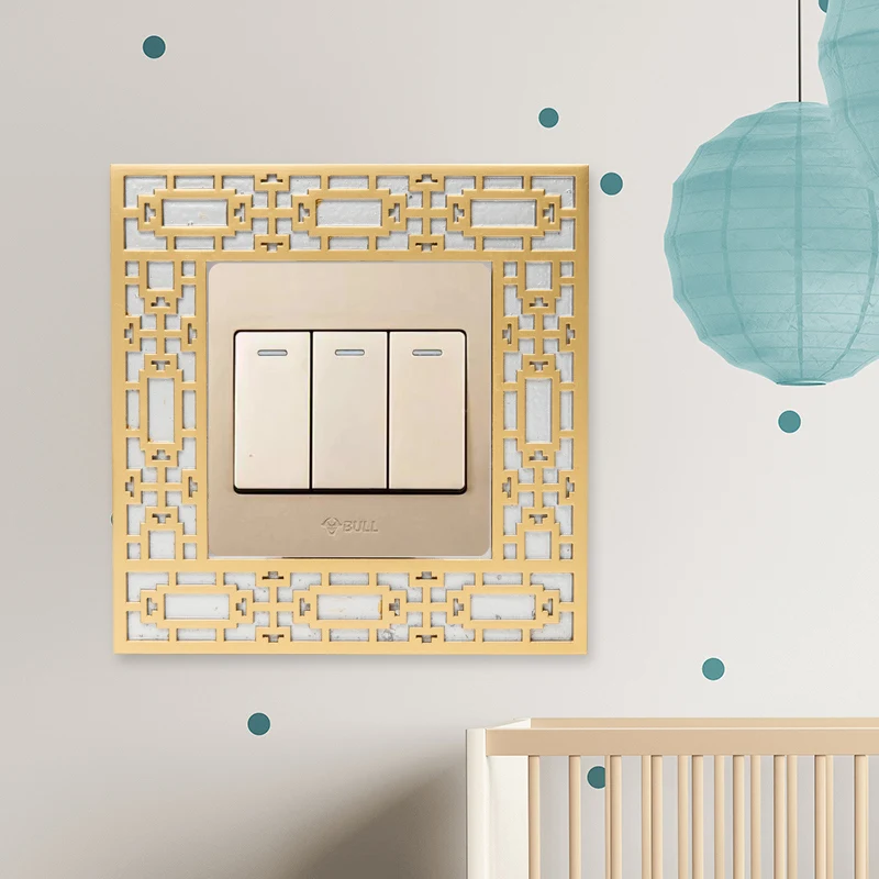 

Gold Switch Frame Wall Decorative Switch Picture Frame Power Switch Cover Socket Set Luxury Adornment Modern Frame for Switch