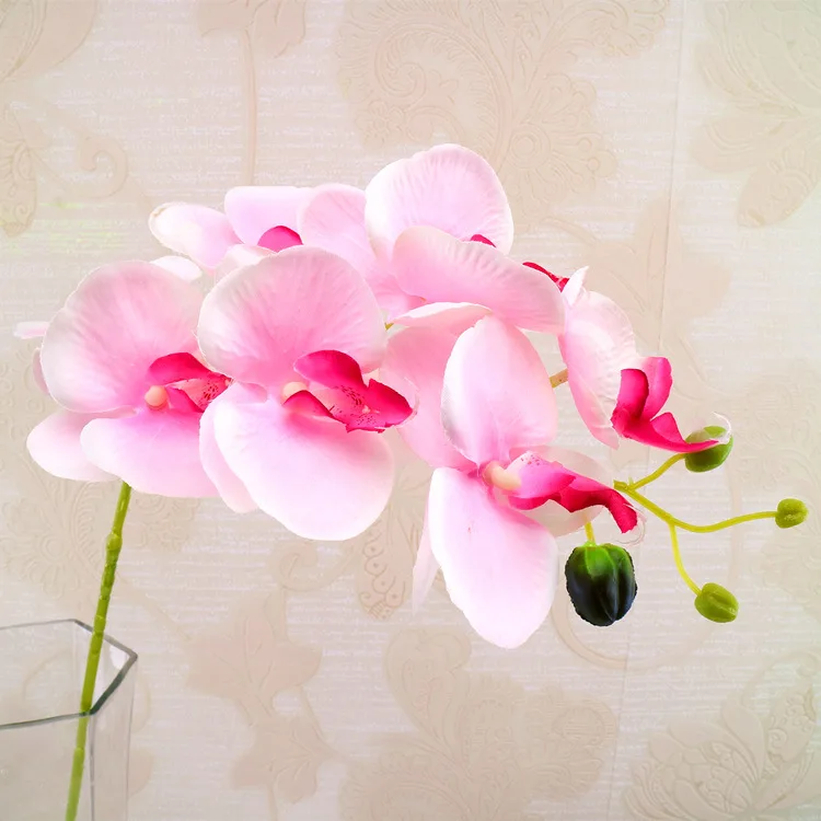 Искусственные цветы Настоящее прикосновение искусственный моли Орхидея Бабочка Орхидея для дома Свадебные вечерние украшения - Цвет: Розовый