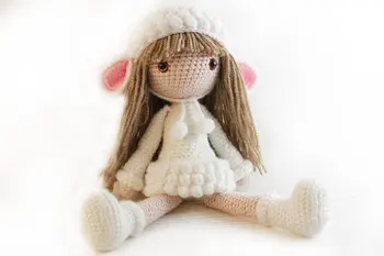 

Crochet Amigurumi Doll girls Stuffed doll toy baby rettle shower gift