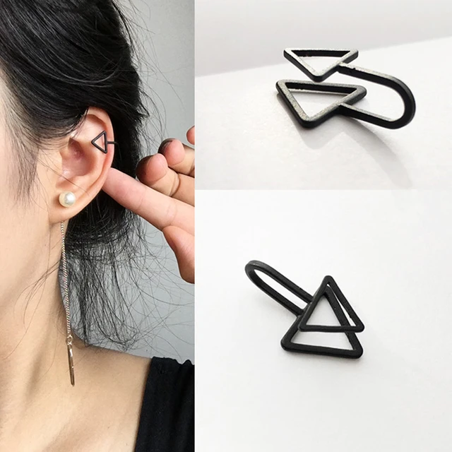 Hot Sale 3 Colors Clip On Earrings For Men Women Triangle U Shape No  Pierced Earring Ear Cuff Jewelry Alloy Ear Clips Girl Gift - AliExpress