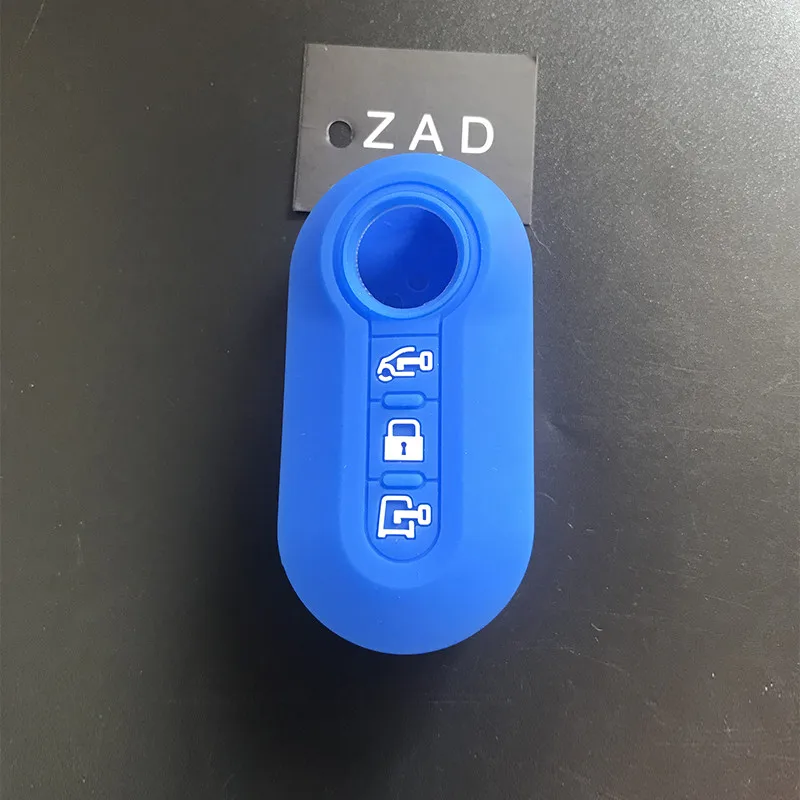 ZAD силиконовый резиновый чехол для ключа автомобиля для Fiat Ducato для Citroen реле для Пежо боксер пью25 3 кнопки ключ - Название цвета: Синий
