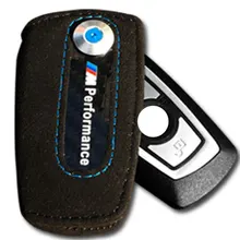 Fibra de carbono Chave Da Tampa Do Caso de Couro Caso Chave Do Carro Para BMW X1 X3 X5 X6 3 /// M Para Bmw Série 5 F10 F30 Tampa Da Chave Do Carro Styling
