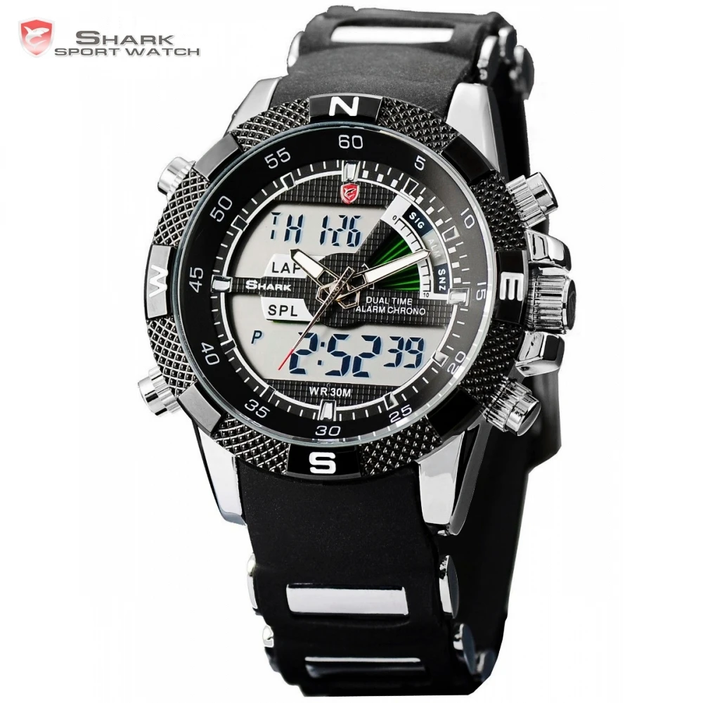 Porbeagle SHARK Sport Watch Black Military Rubber Band Hiking Digital LCD Electronic Watches Date Chronograph Male Clock /SH042 Porbeagle SHARK Sport Watch Black Military Rubber Band Hiking Digital LCD Electronic Watches Date Chronograph Male Clock /SH042