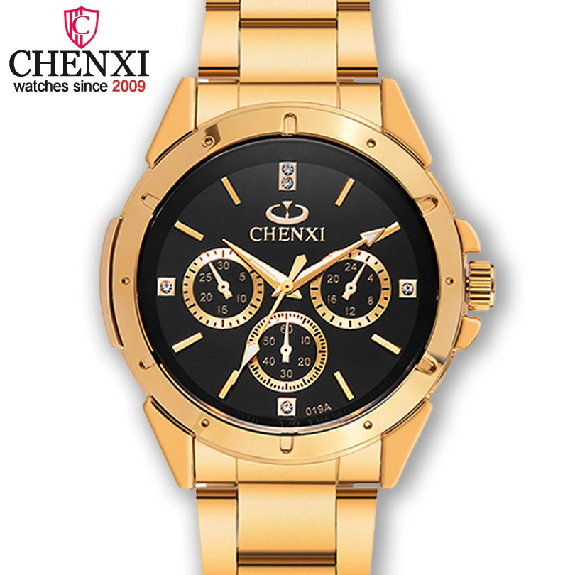Prix pour Chenxi hommes de quartz top marques de luxe homme d'or en acier inoxydable horloge montres à quartz élégant mâle montre étanche Prix pour Chenxi hommes de quartz top marques de luxe homme d'or en acier inoxydable horloge montres à quartz élégant mâle montre étanche