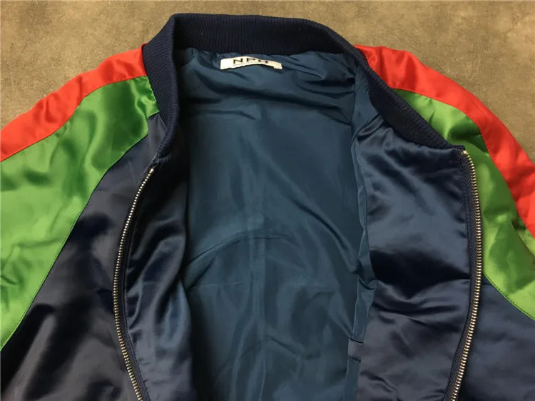 Новинка 19ss Мужской рукав на резинке вышивка леопардовые звезды высокая пара бейсбольные пальто и куртки абстрактное цифровое пальто мотор# E145