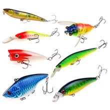YTQHXY 1Pcs Fishing Lure Crankbait Exhausting Popper Bait with 2 Fishing Hooks Lure 3D Eyes Wobblers Fishing Sort out Pesca WQ000