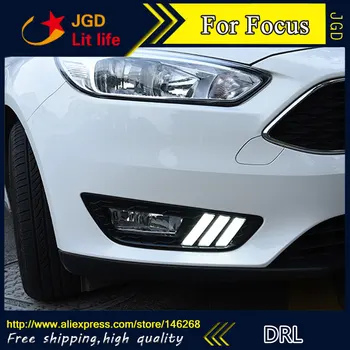 

Free shipping ! 12V 6000k LED DRL Daytime running light for Ford Focus 2015 2016 fog lamp frame Fog light