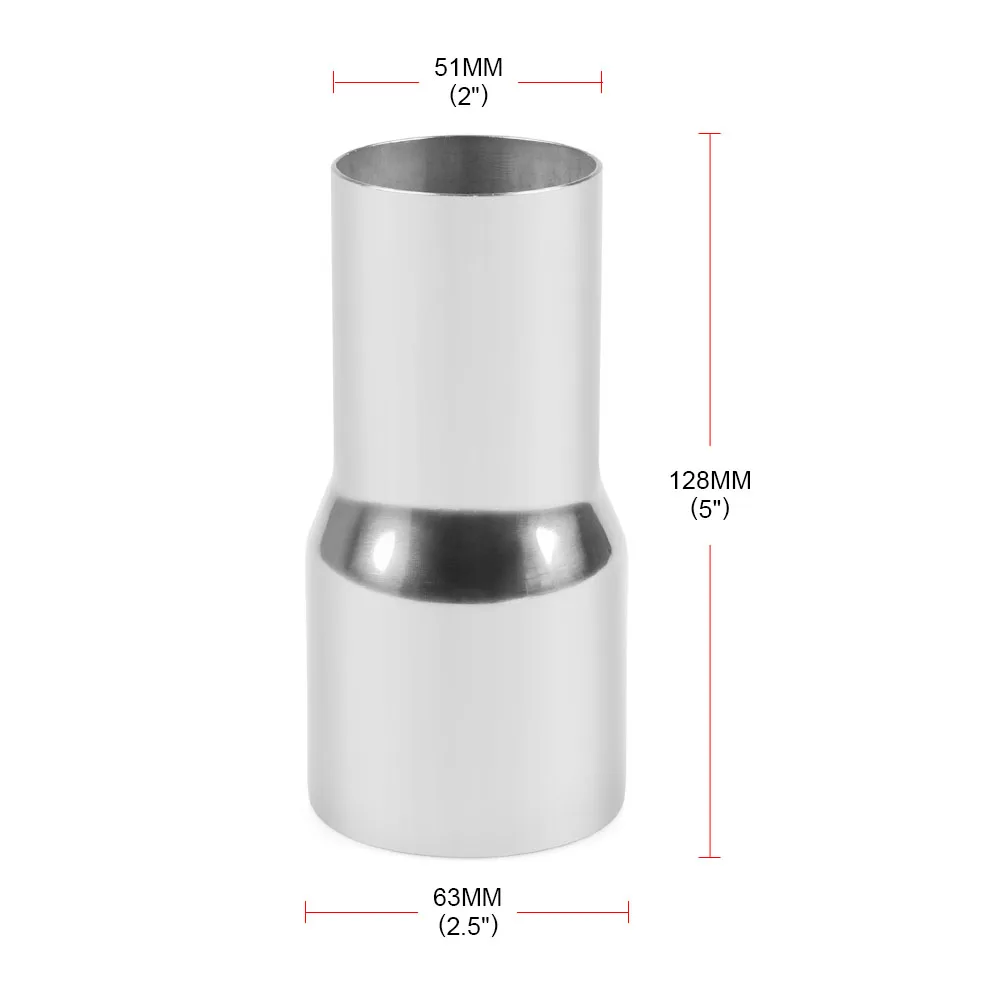 OD:2" 2.25" 2.5" 3" Stainless Tapered Standard Exhaust Reducer Connector Pipe Tube