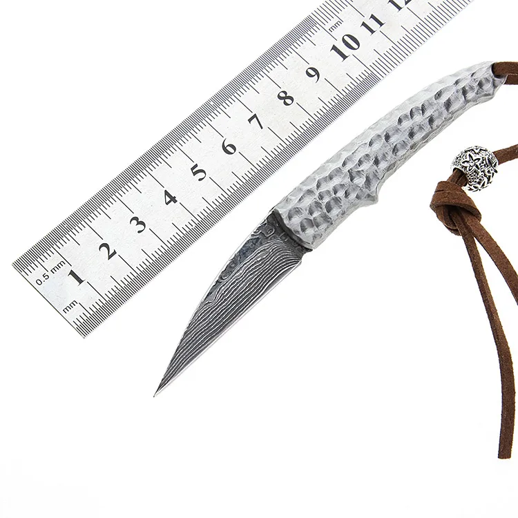 

Creative Mini no lock Damascus Pocket Knife Outdoor Home Travel Tool Folding Knife Portable High-end Collection Knife