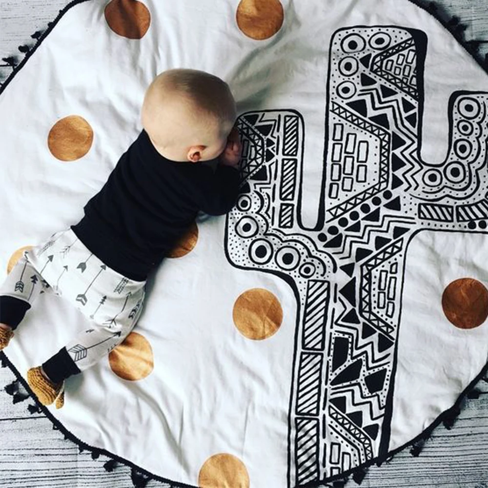 

90CM Children Gaming Mat Cotton Baby Playmat Infant Speelmat Kids Rug Children's Carpet Baby Gym Activity Developing Mats