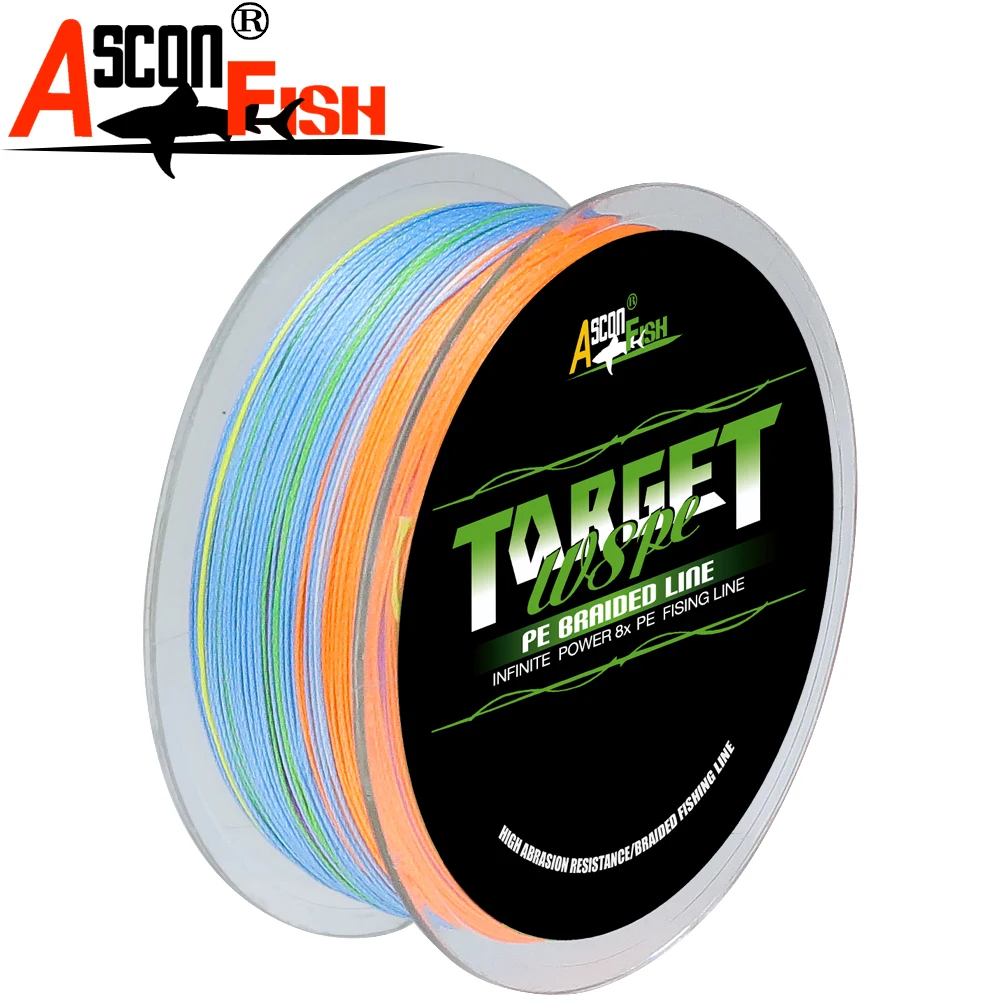 8 жильная плетеная рыболовная леска Ascon Fish 300 м сверхпрочная для ловли карпа 6