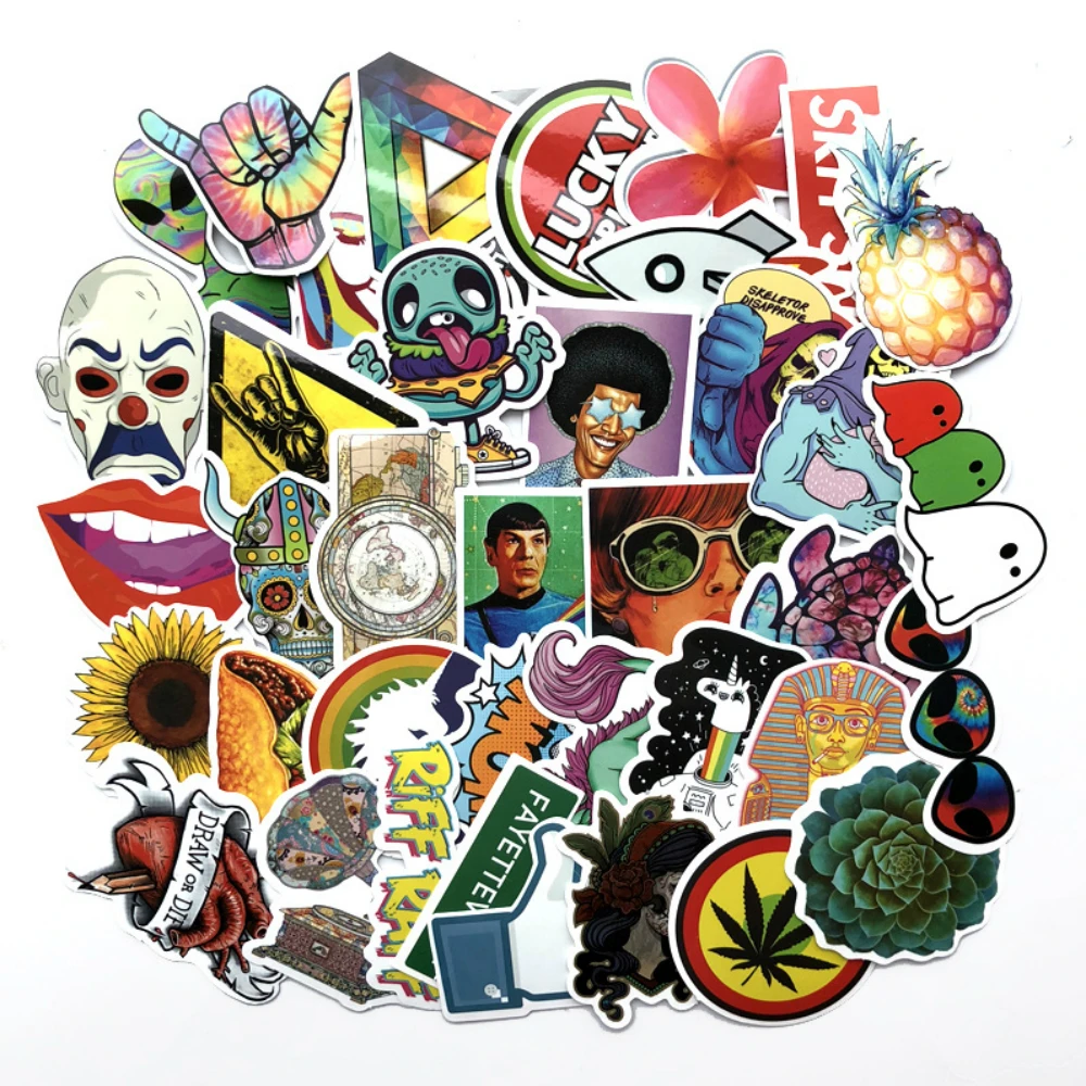 

Aliauto 100pcs/pack Car-Styling Fashion Art Graffiti Stickers Motorcycle Luggage Skateboard Laptop Random Not Repeat Decal