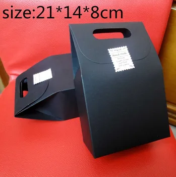 

big size 21*14*8cm Wholesale Black Kraft Paper cracker Box Bag,DIY Candy packaging, 100piece\lot Dhl Free shipping