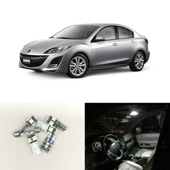 

WHITE Interior Led Package 6Pieces Kit For Mazda 3 Sedan or Hatchback 2004-2009 Dome Map Trunk/Cargo Area License Plate Light