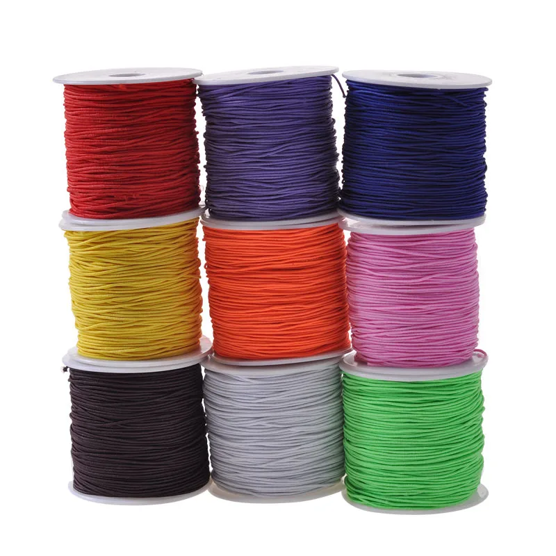 

100M Length High Quality 1mm Elastic Cotton Elastic Thread Beading Cord Beads Cord For Jewelry Making