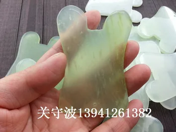 

by dhl 200pcs Natural Green Jade Guasha Board Massage Acupuncture Scraper Stone Facial Anti-wrinkle Treatment Body guasha hot