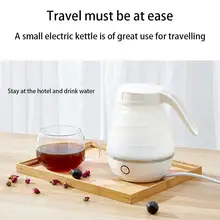 Складной электрический чайник для путешествий, портативный, для быстрой воды, для еды, Силиконовый складной, для защиты от закипания, спортивные бутылки