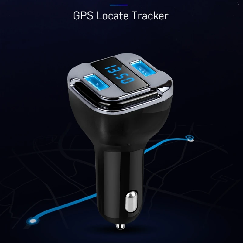 Автомобильный комплект gps-трекер набор с функцией поиска Dual USB O светодиодный дисплей напряжения 24 Вт Смарт Быстрое Автомобильное зарядное устройство со светодиодом дисплей